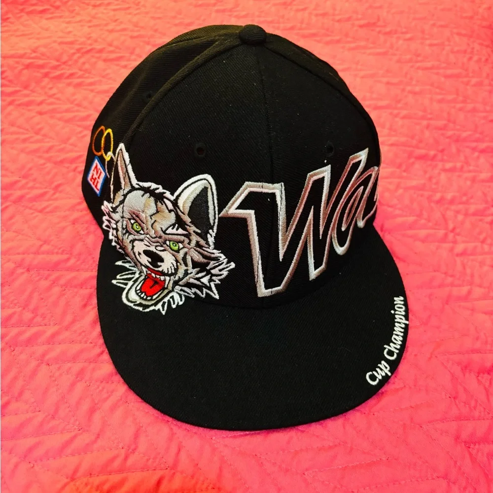 NIHL Wolves Black Snapback Hat